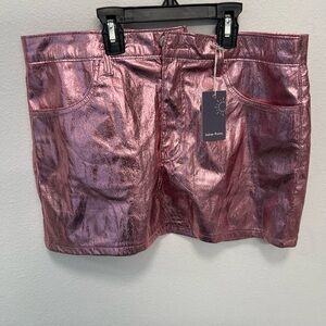 NWT | Metallic Pink Mini Skirt| Size Large | Indigo Rising